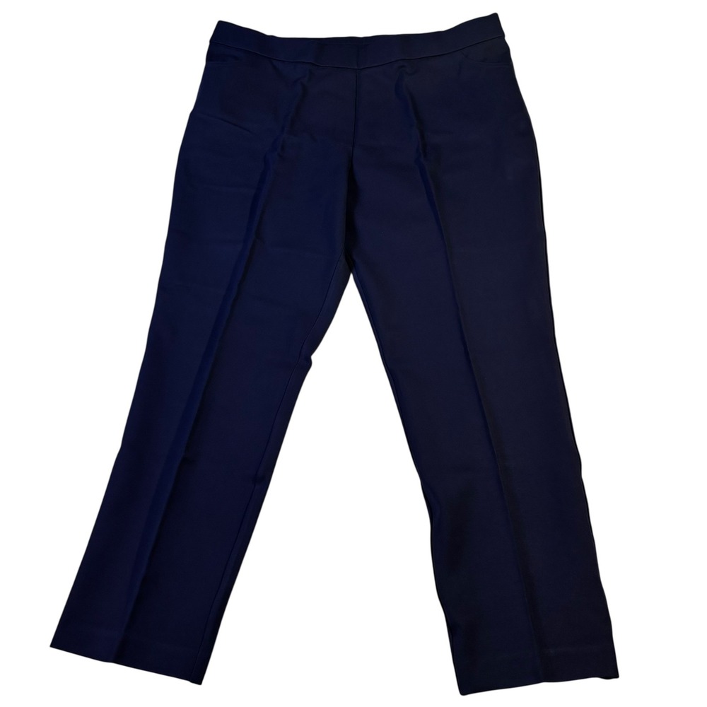 Susan Graver‎ Women's XL Pull On Knit Pants Comfort Dress Casual Navy